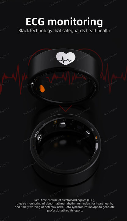 2026 New Smart Ring ECG Detection Blood Pressure,Heart Rate Ring,Body Temperature Monitor Waterproof GPS Tracking Men Women Ring