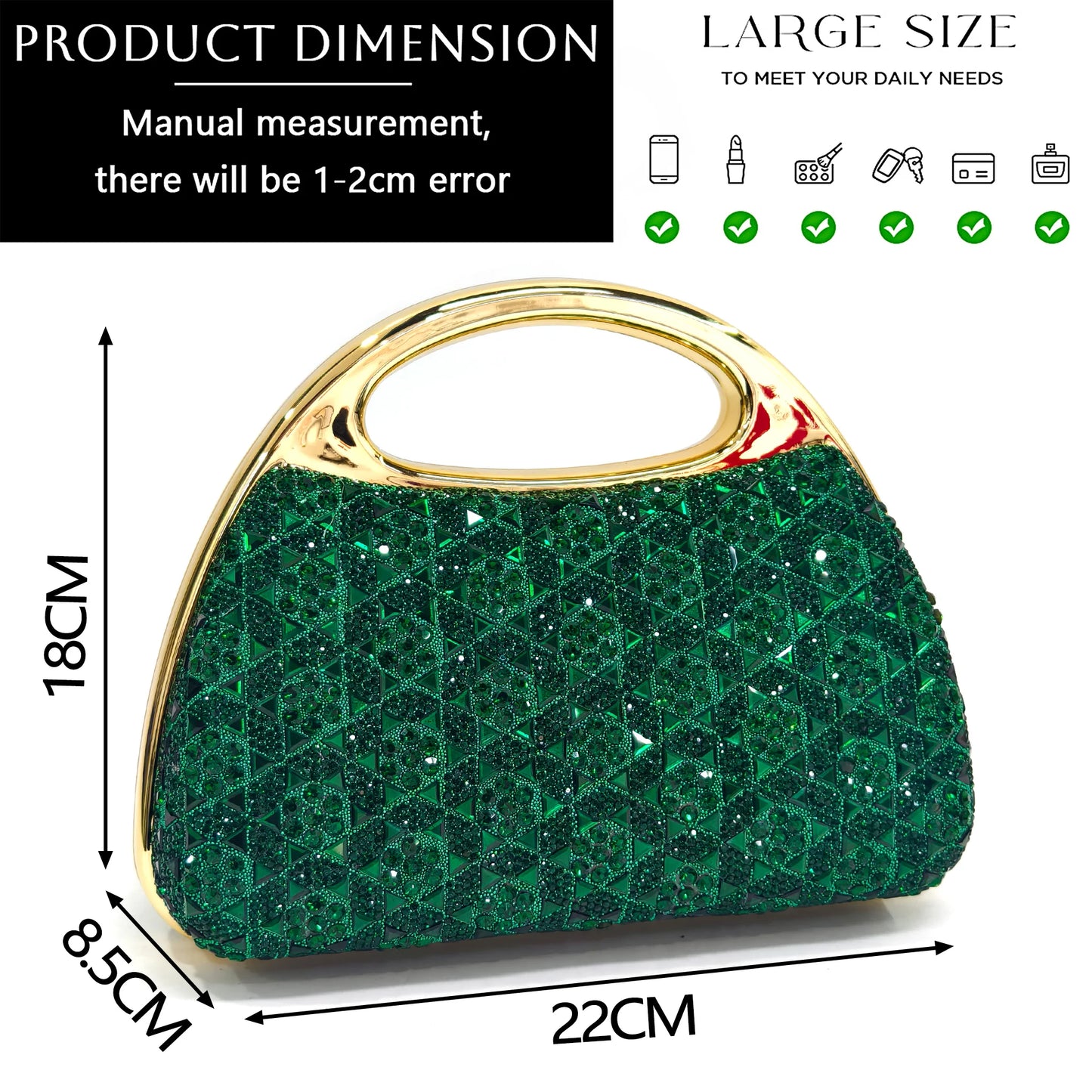 Venus Chan 2026 Women’s Italian Gold High Heels with Rhinestone Detail & Matching Bag Set - Stylish Pointed Toe Design