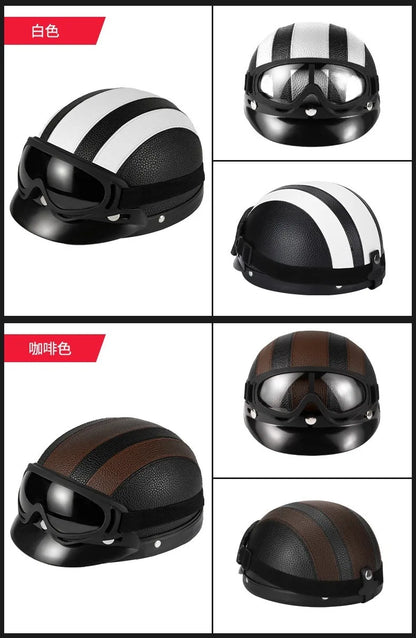 New style safety helmet motorcycle headgear all seasons universal for men and women, warm in autumn and winter,retro half helmet