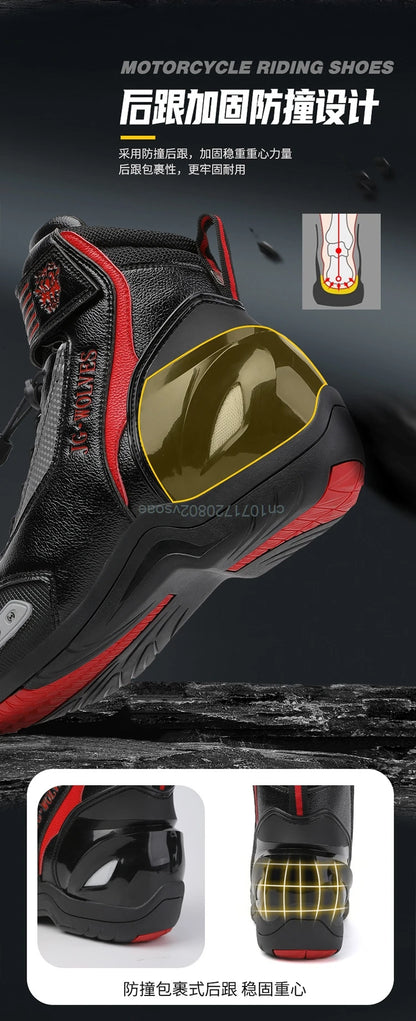 Motorcycle Riding Boots Men Women Knight Outdoor Waterproof Sneakers Shoes Off-road Professional Leisure Protective Riding Boots