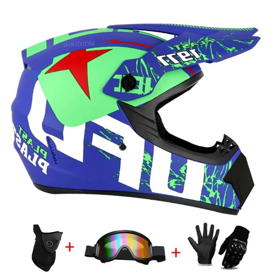 Youth Motorcycle Helmet Children Off Road Capacete Dirt Bike Downhill ATV DH Go-kart Cross DOT Approval Mountain Bike For Kids