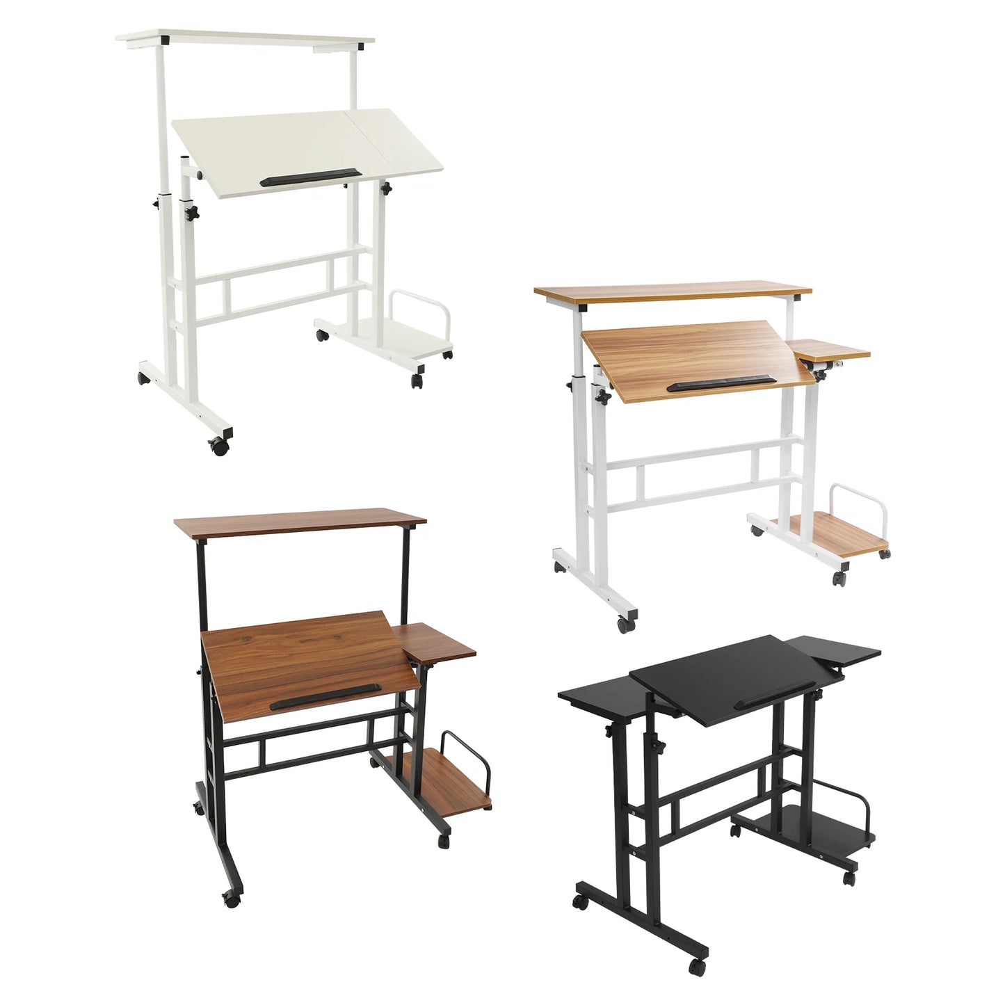 Multi Functional Foldable Computer Desk Adjustable Portable Laptop Desk Modern Computer Desk Computer with Wheels for Work Study