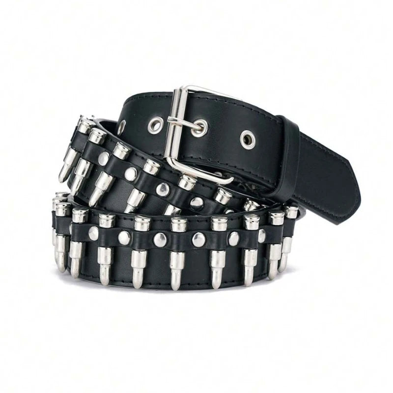 Fashion New Bullet Accessories Belt Metal Belt Men And Women Punk Hardware Jeans Belt Y2K Belt Designer Belt Women's Belt