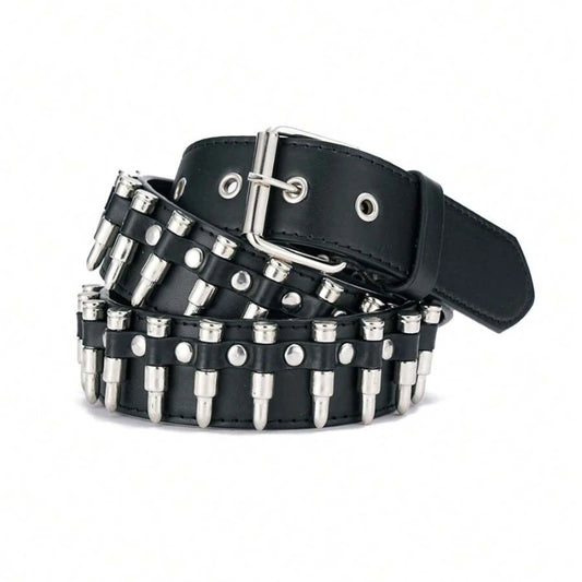 Fashion New Bullet Accessories Belt Metal Belt Men And Women Punk Hardware Jeans Belt Y2K Belt Designer Belt Women's Belt