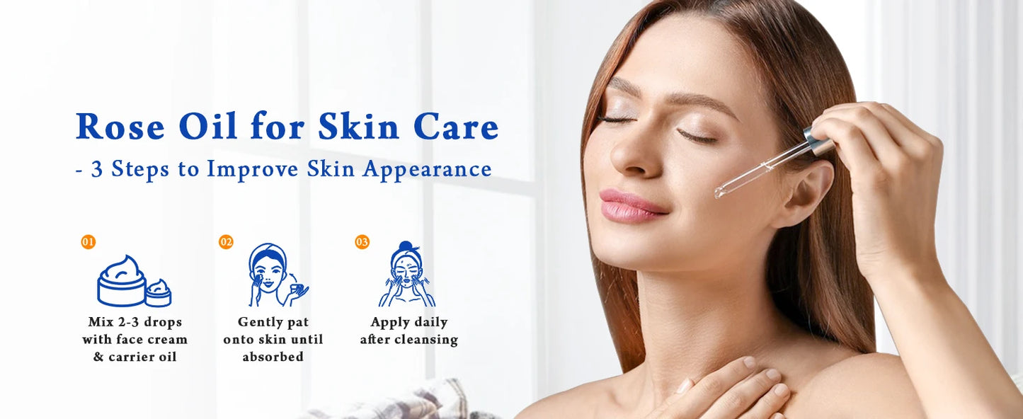 HIQILI Essential Oil Rose Geranium Lavanda Citronela Tea Tree vanille Body Oil Face Skin Care Massage 100ML/3.38fl.oz