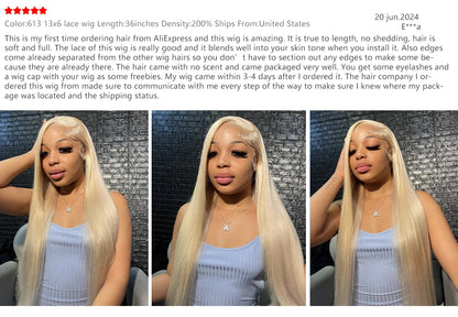 30 36 Inch 13x6 Bone Straight 613 Hd Honey Blonde Lace Front Human Hair Wigs Brazilian 13x4 Color Lace Frontal Wigs For Women