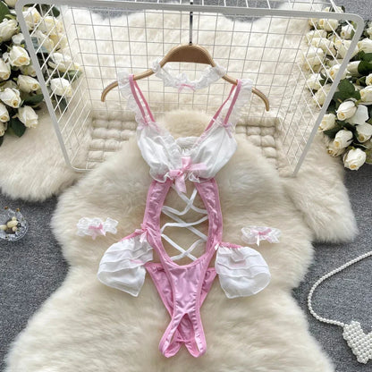 Japanese Kimono V-neck Printed Flower Bow Waist Shaping Cardigan Dress Women Clothing Loose Long Sleeve Vintage Sexy Lace-up New