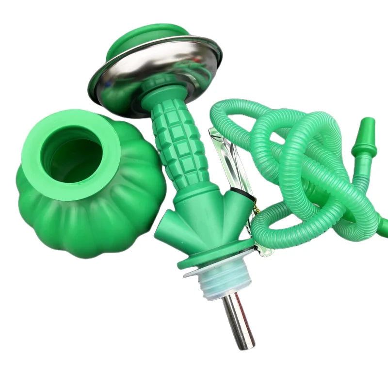 Acrylic Shisha Hookah Set with Single Silicone Hose for Outdoor Travel Portable Narguile Cachimba Accessories