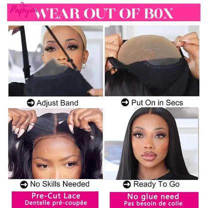 2026 NEW Short Bob Wigs Straight Glueless Wig Ready To Wear  Wigs Pre Cut Elastic Drawstring Upgraded No Glue Lace Air Wig