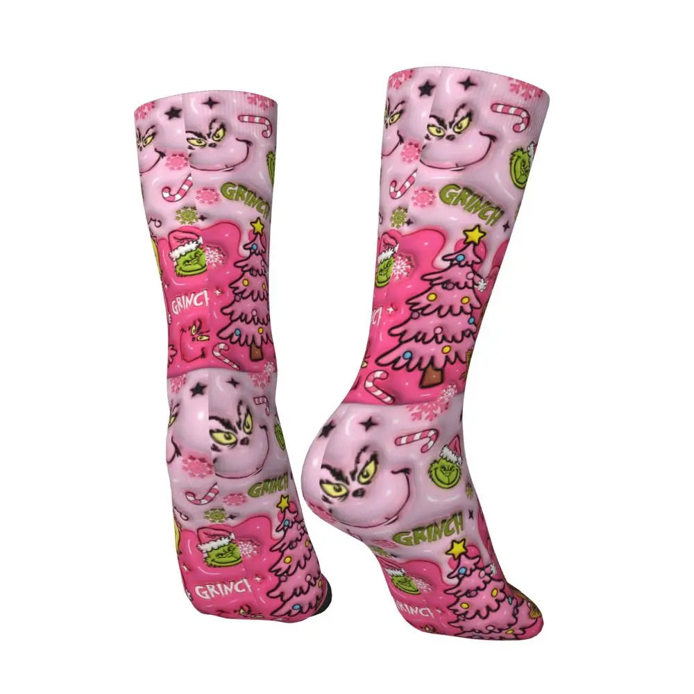 Cartoon Grinchh Xmas Socks Men's Women's Funny Happy Christmas Socks Hip Hop Spring Summer Autumn Winter Socks Gift