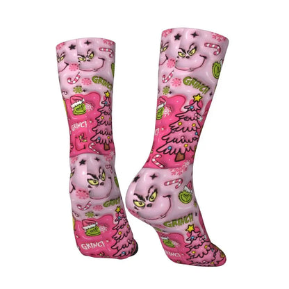 Cartoon Grinchh Xmas Socks Men's Women's Funny Happy Christmas Socks Hip Hop Spring Summer Autumn Winter Socks Gift