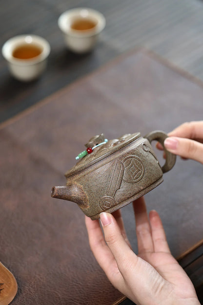 250ml Exquisite Yixing Purple Clay Teapots Master Handmade Large Caliber Pot Raw Ore Agilawood Mud Kettle Chinese Zisha Tea Set