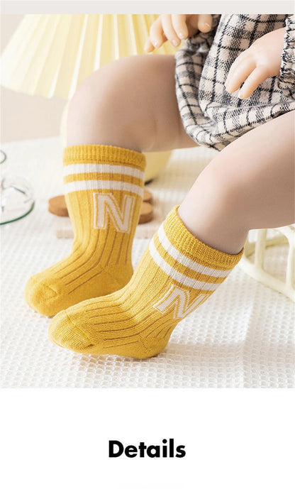 3Pair/Lot Baby Socks Knit Soft Letter Socks Baby Middle Tube Stockings Long Socks for Infant Toddler Boys Baby Girl Accessories