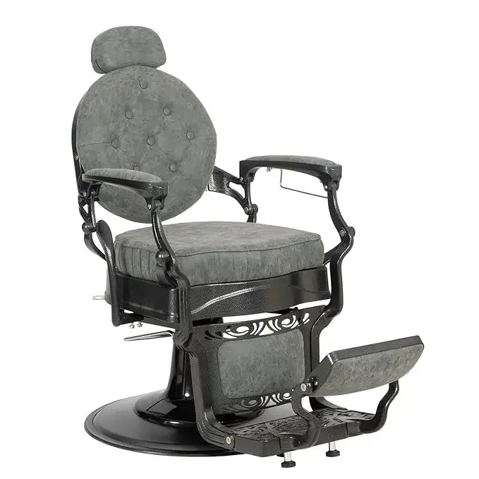 700lbs Heavy Duty Vintage Recline Barber Chair – Hydraulic, 360° Rotatable with Headrest for Professional Salons,Customized