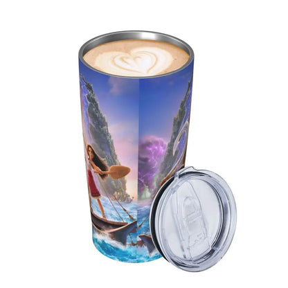 Moana and Pua Cartoon Movie Insulated Tumbler with Straws Stainless Steel Coffee Mugs Double Wall Car Bottle Cups 20oz