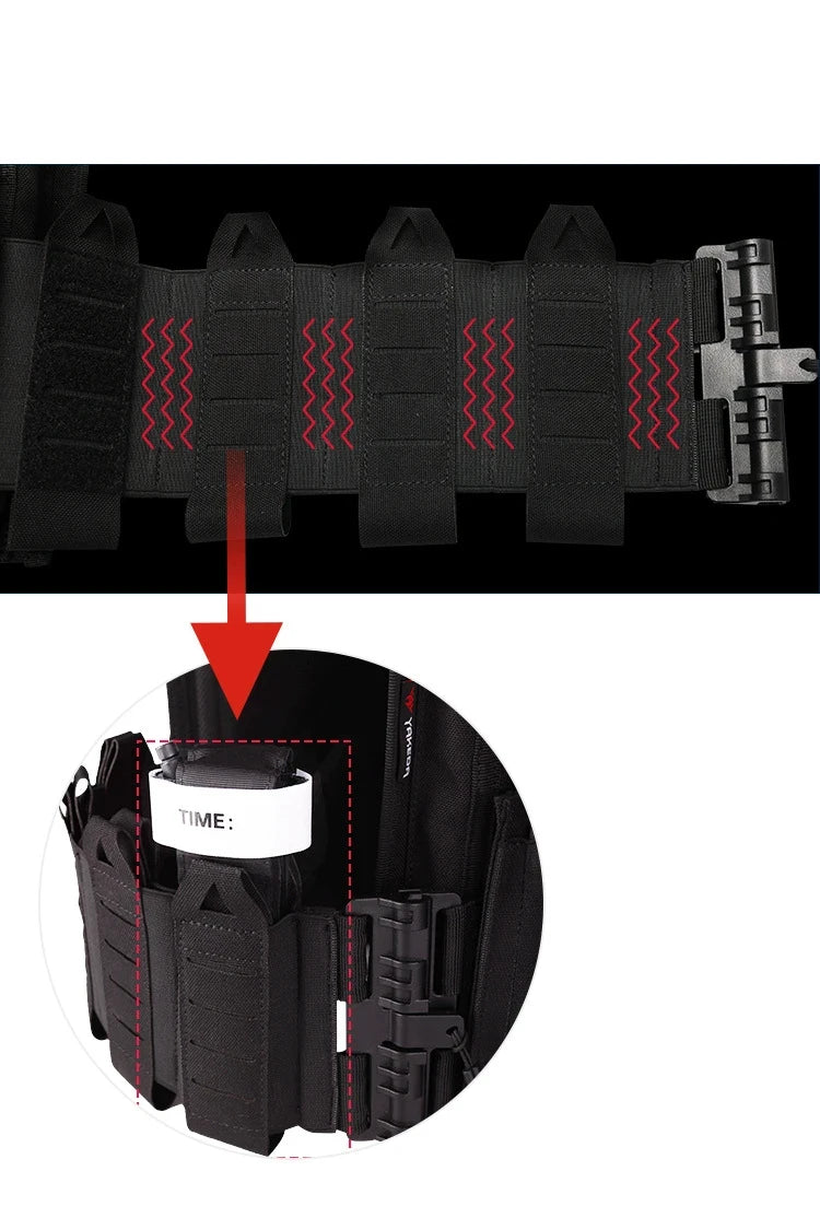 YAKEDA Tactical Plate Carrier Vest,Military Molle Assault Vest with Quick Release Buckles,Adjustable Padded Straps,1000D Nylon