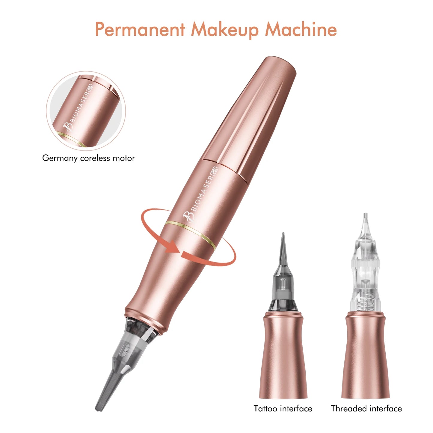 Biomaser P90 Permanent Makeup Tattoo Machine Pen Set Universal Cartridge Needle Dermografo Rotary Pen For Training Eyebrow