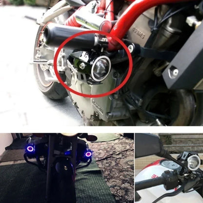 Super Bright Mini LED Motorcycle Headlight Work Light Angel Eye Headlamp Fog Spotlights Driving Lamp with ON/OFF Switch