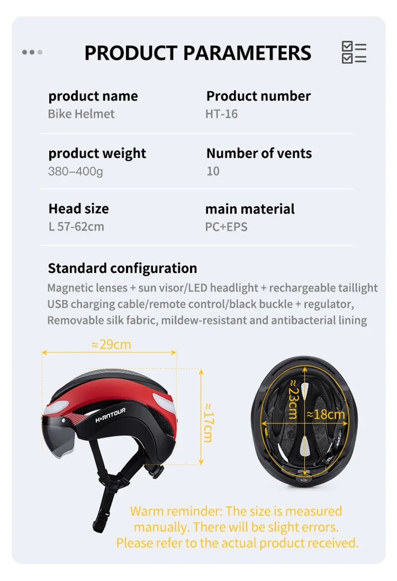 Horntour New Bicycle Helmet Ride Lights Racing Road Bike Helmet Men and Women Outdoor Sports Pro Cycling Bicicleta Safety Cap ﻿