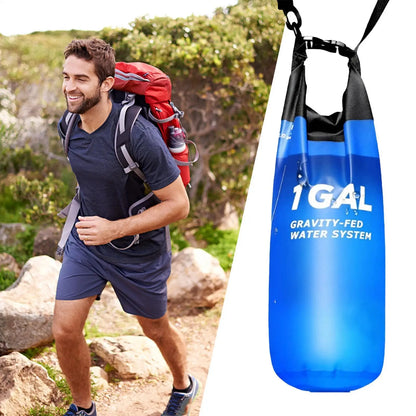 Camping Gravitys Water Bag With Water Filter And Hose Folding Water Filter Straw Water Bag Filtering Bucket Bag Survival Gear