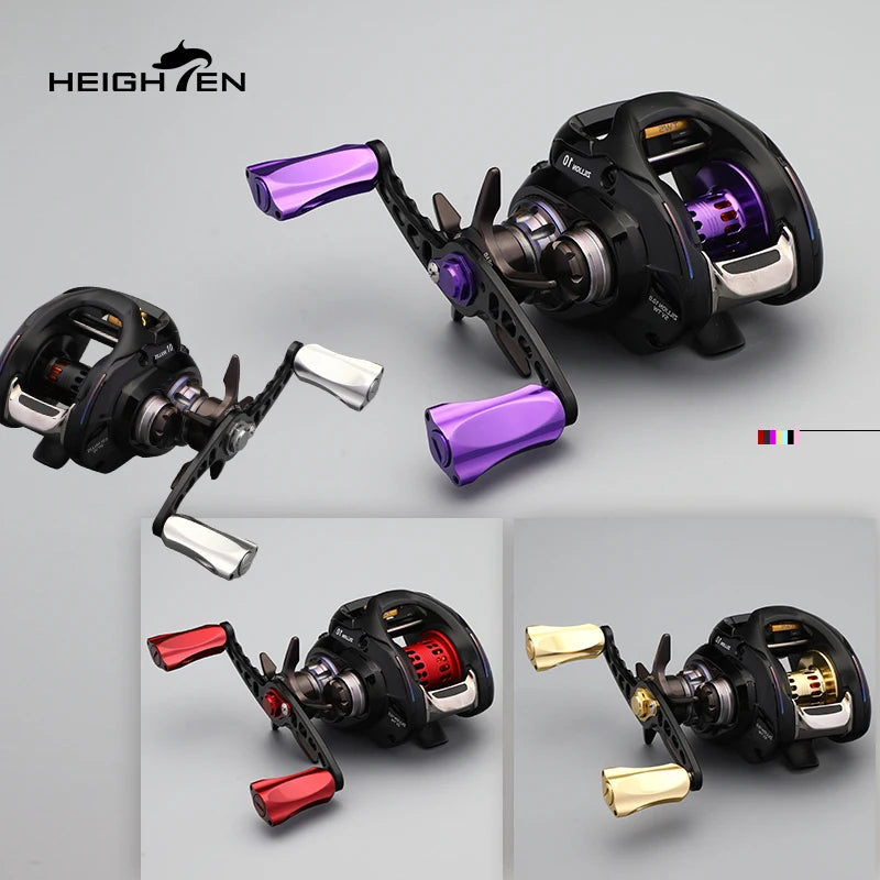 HEIGHTEN Baitcasting Reel Mod Kit Double Handle Center Distance 95mm +Diameter 21mm Knobs Lure Fishing Modification Accessories