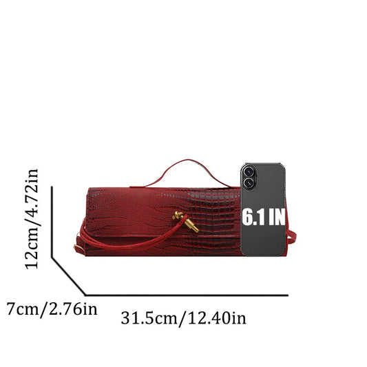 Alligator Pattern-Embossed Crossbody Bag - Adjustable Strap & Metal Buckle,Lightweight & Durable for Women Daily Use