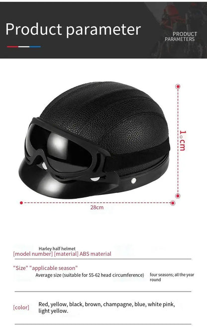 New style safety helmet motorcycle headgear all seasons universal for men and women, warm in autumn and winter,retro half helmet