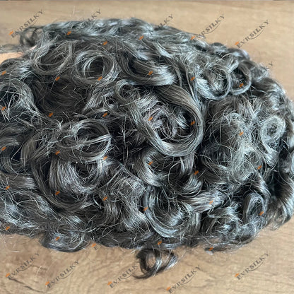 26mm Loose Curly 0.06mm Natural Hairline Men Toupee Ultra Thin Skin Full VLoop 1B80 613# Blonde Male Human Hair Prosthesi System