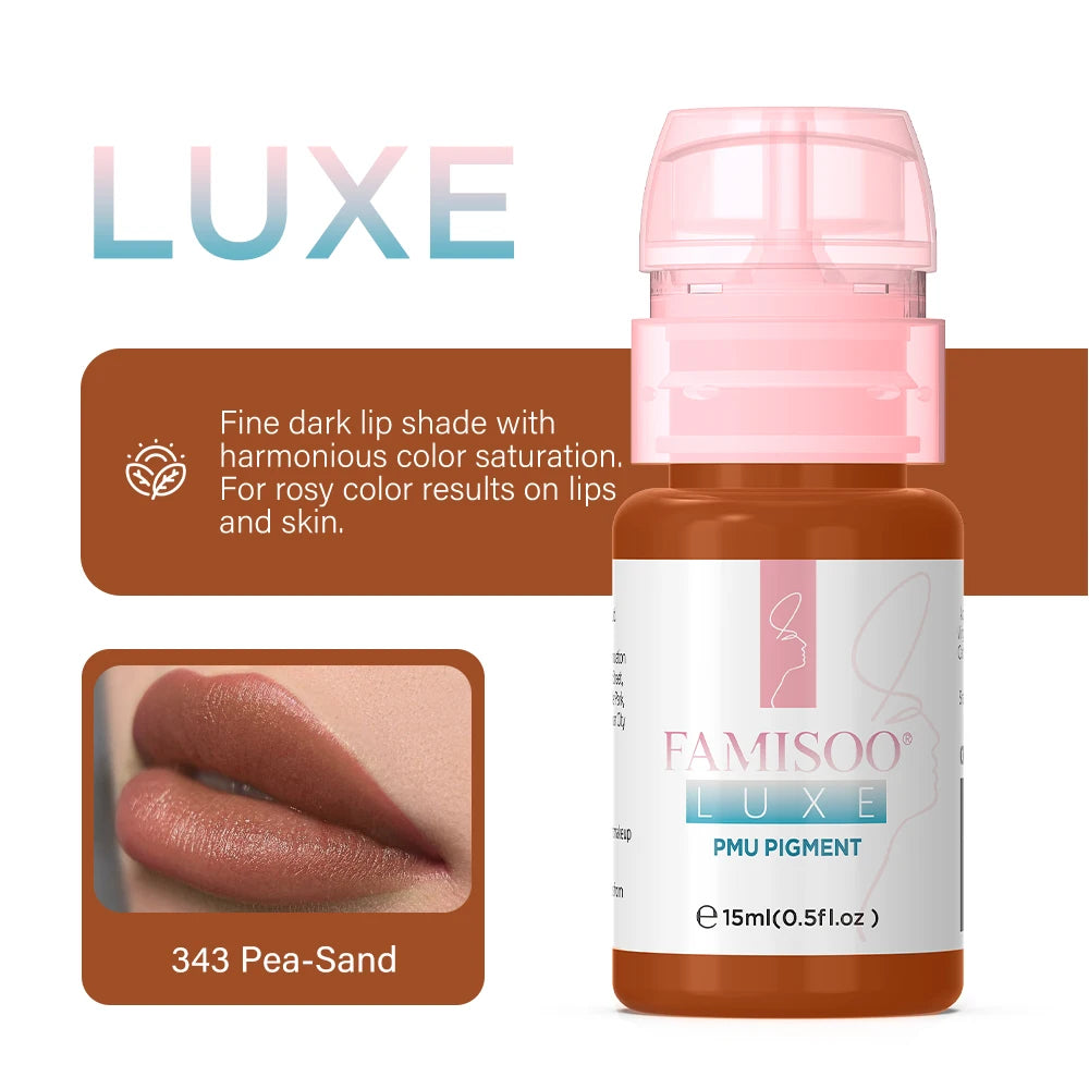 15ML Luxe PMU Pigment Europe's Best-selling 9 colors Lip Tattoo Ink For Semi Permanent Makeup Nano Lips Microblading Pigment