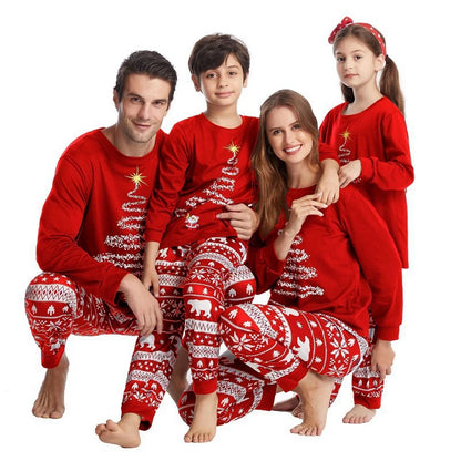 Christmas Family Matching Pajamas Set Firework Print Mom Dad Kids Home Clothes Warm Soft Sleepwear Baby&Dog Romper Pjs Xmas Look