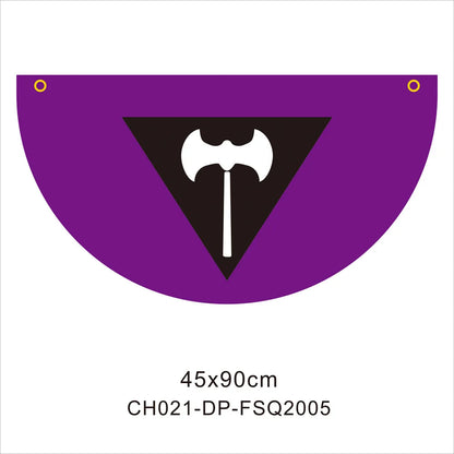 45*90cm Rainbow Flag Fan Shaped Gay  Semicircle LGBT Pride Lesbian Bisexual Transgender Pansexual Asexual Banner