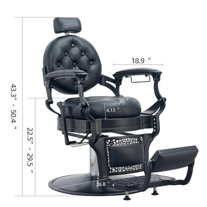 Barber Chair Heavy Duty (700LB Capacity) - Professional Multi-Function Salon Chair for Hairdressing, Beauty,, Customized