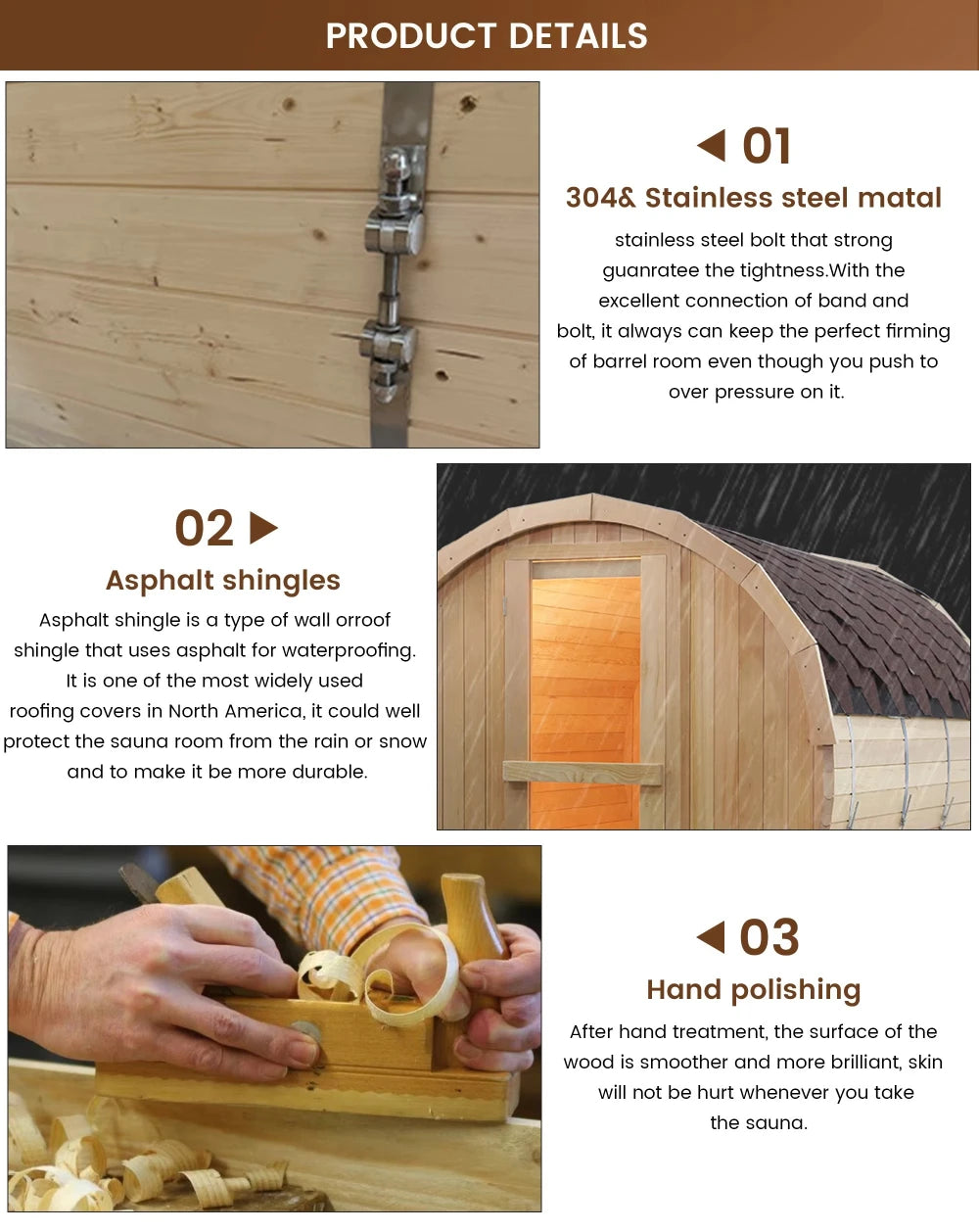 Customizable 6 Person Outdoor Sauna with Hot Tub Canadian Hemlock Wood Traditional Steam Sauna with Jacuzzi for Resort