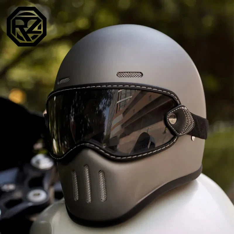 ORZ NEW Motorcycle FBR Full Face Retro Helmet Tokyo Style Motorcycle Casco Moto Japan TT Helmets Fiberglass With Clear Visor