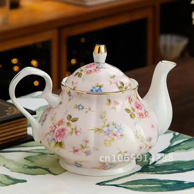 400ML European Bone Coffee Teapot English Afternoon Tea Set Kettle Pot Resistant High-Grade Porcelain Heat China Teapot Pot