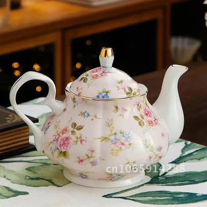 400ML European Bone Coffee Teapot English Afternoon Tea Set Kettle Pot Resistant High-Grade Porcelain Heat China Teapot Pot