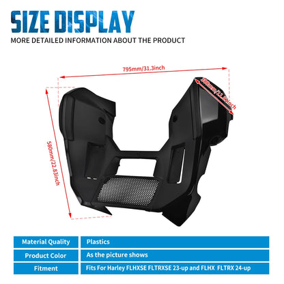 Motorcycle Lower Leg Fairing Cover Extended Chin Spoiler Kit For Harley Touring Street Road Glide 2023-Up FLHX FLTRX 2024-Up