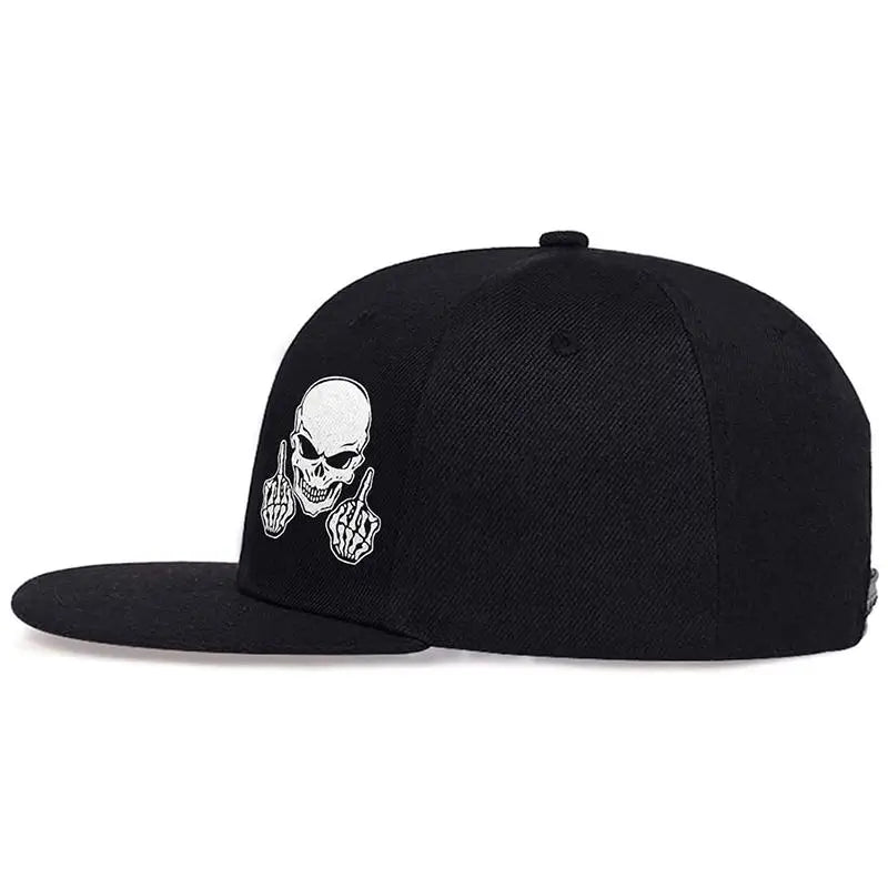Unisex Skeleton Finger Embroidery Hip-hop Hats Spring Autumn Outdoor Adjustable Casual Baseball Caps Men Women Sunscreen Hat