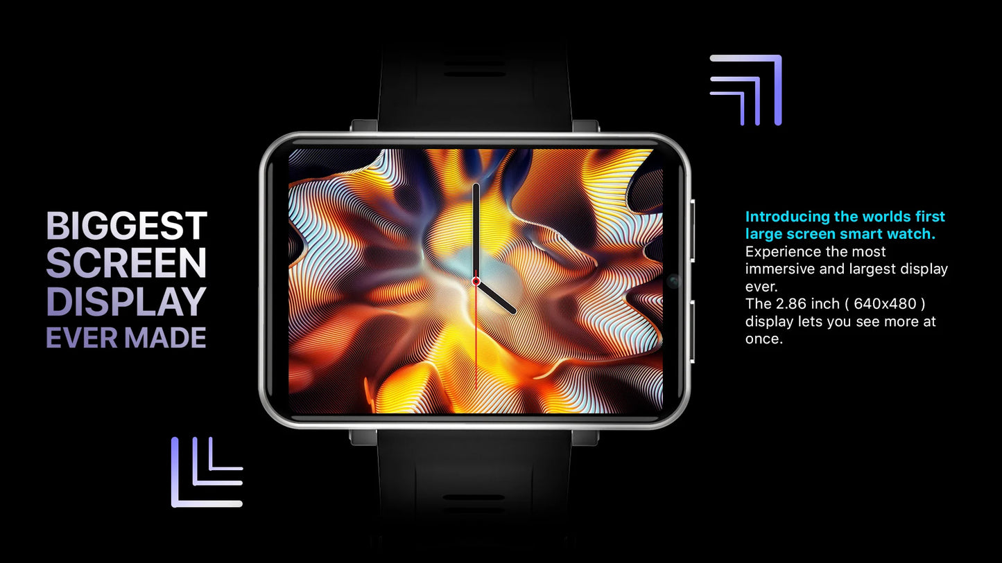DM100 4G LTE Smart Watch 3GB RAM 32GB ROM 5MP Camera IPS 2700mah Battery 2.86 inch Screen Fitness Sports Sim Card Smartwatch Men