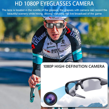 HD 1080P WIFI Smart Glasses with Sports Camera & Audio Recording Outdoor Sunglasses for Man Women Hiking Biking Fishing Glasses