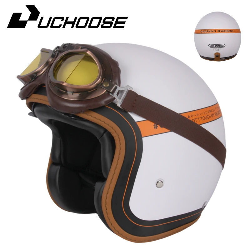DOT Open Face Casco Moto Motorcycle Accessories Men Moto Helmets Certificated Retro Motorcycle Helmet Cafe Racer