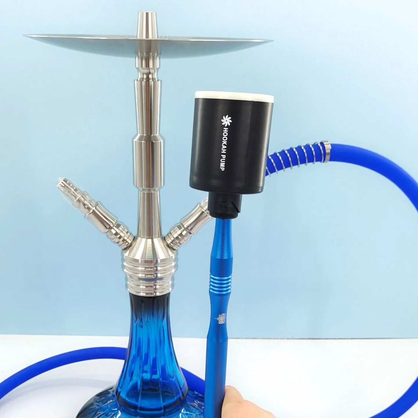 Usb Recharging Shisha Pump With RGB Led Light Hookah Electronic Strong Air Smoker for Starter Save Breath Accessories