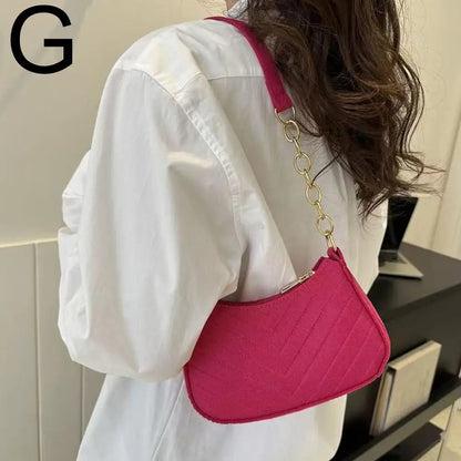 Mini Women Shoulder Bags Fashion Felt Women's Bag Design Advanced Underarm Handbags Mini Saddle Bag