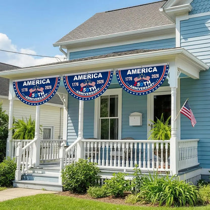 250th Anniversary 2-Piece 1.5x3 ft Patriotic Banners, 1776-2026, 4th of July Decorations, Indoor/Outdoor, American Independence
