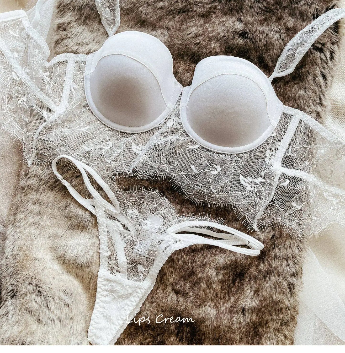 Women Lace Push Up Bra Wireless Thin Cotton Underwire Shaping Bras Anti Sagging Bralette 2 Piece Panty Set Sexy Lingerie S-XL
