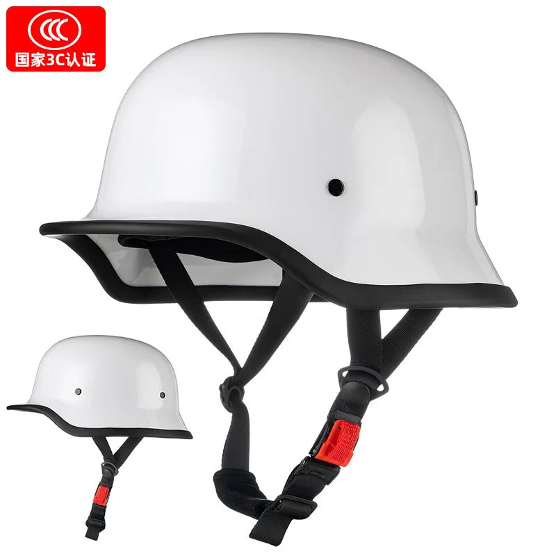 German Soldier Helmet Motorcycle for Harley Retro Half Helmet Motorcycle Helmet Summer 3C Certification Scoop Helmet Cruise Car