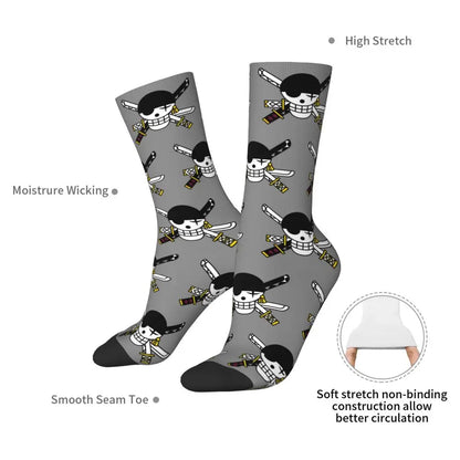 Fashion Men's Socks Harajuku Tony Tony Choppers Sock Luffys Zoros Trafalgar Law Anime Women's Socks Spring Summer Autumn Winter