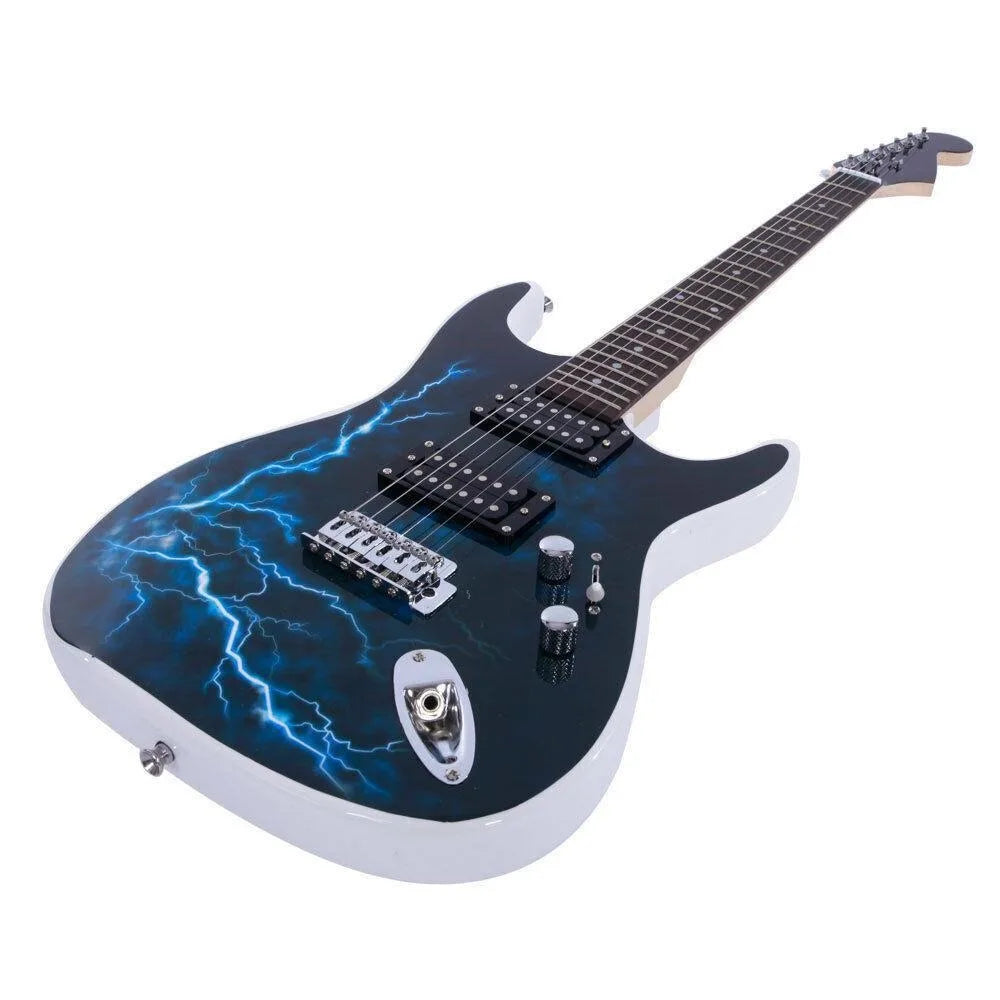 39" GST Full Size Electric Guitar Practice Beginner Lightning Style With Bag