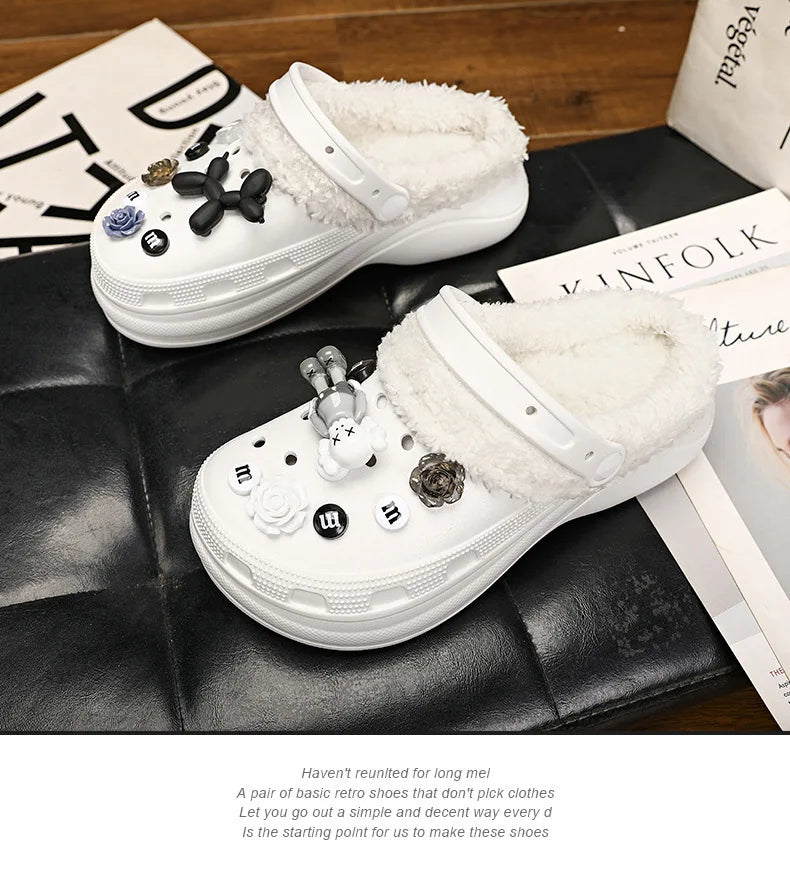 Cotton Fashion Clogs Slippers Women Hole Garden Shoes Water Shoes For Men Beach Sandals Soft Eva Bathroom Slides House Slides