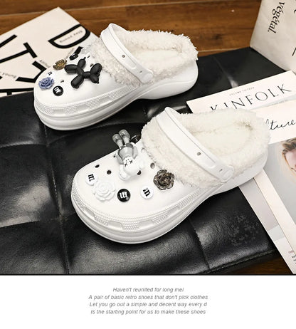 Cotton Fashion Clogs Slippers Women Hole Garden Shoes Water Shoes For Men Beach Sandals Soft Eva Bathroom Slides House Slides